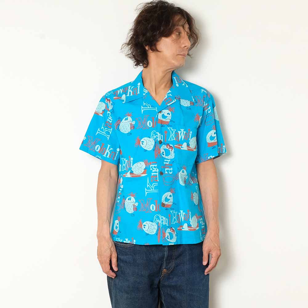 SUN SURF - COTTON BROAD OPEN SHIRT - PINEAPPLE ISLAND - by MOOKIE - SS39098