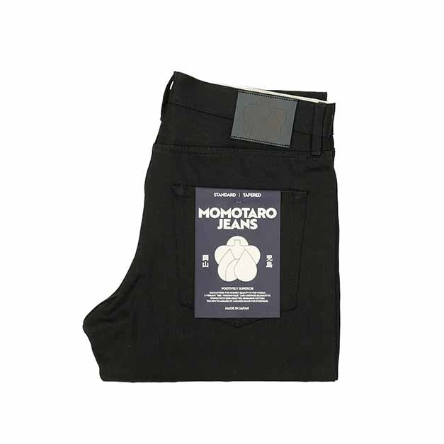MOMOTARO JEANS - #200 STANDARD TAPERED 14.7oz BLACK - Zip-Fly