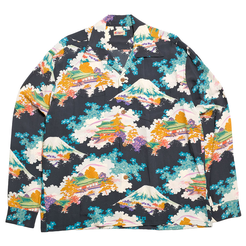 SUN SURF - STORE LIMITED - L/S RAYON HAWAIIAN SHIRT - ANCIENT