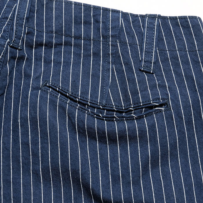pure blue japan<br>Curved Pockets Trousers Pinstripe<br>1162-1