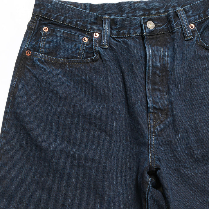 omotodenim - 13.5oz DENIM LOOSE FIT BUTTON FLY - Sumizome Overdyed - 0815-BCH