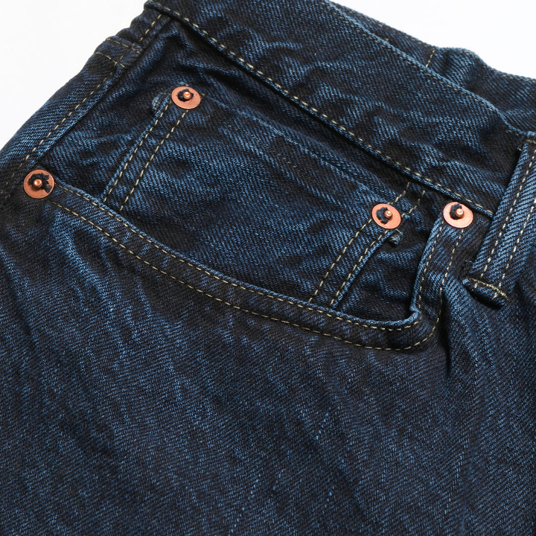 omotodenim - 13.5oz DENIM LOOSE FIT BUTTON FLY - Sumizome Overdyed - 0815-BCH