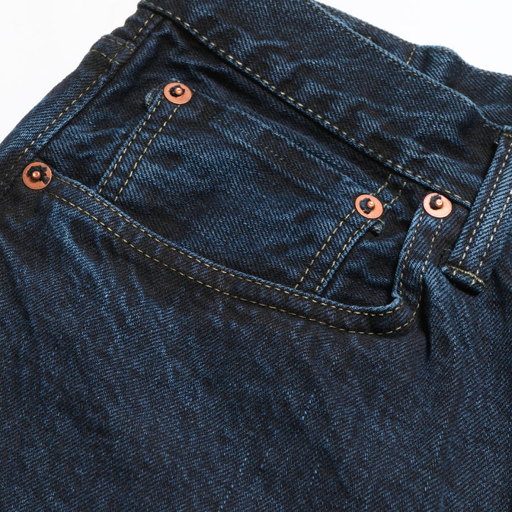 omotodenim - 13.5oz DENIM LOOSE FIT BUTTON FLY - Sumizome Overdyed - 0815-BCH