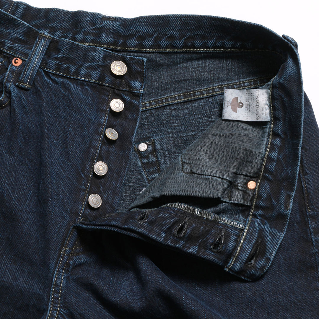 omotodenim - 13.5oz DENIM LOOSE FIT BUTTON FLY - Sumizome Overdyed - 0815-BCH