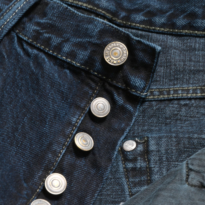 omotodenim - 13.5oz DENIM LOOSE FIT BUTTON FLY - Sumizome Overdyed - 0815-BCH