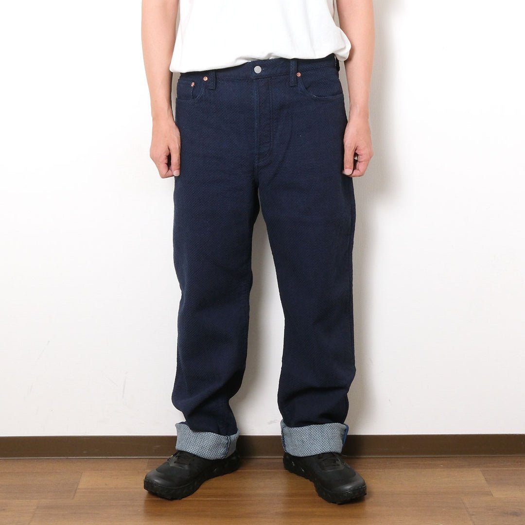 omotodenim - 15oz ORI-SASHI SASHIKO LOOSE FIT BUTTON FLY - 0821