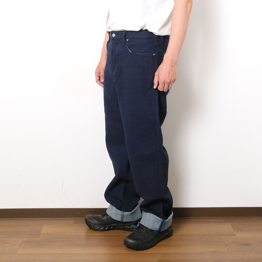 omotodenim - 15oz ORI-SASHI SASHIKO LOOSE FIT BUTTON FLY - 0821