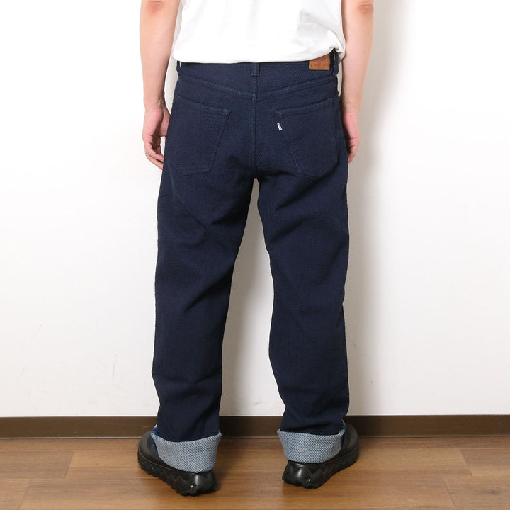 omotodenim - 15oz ORI-SASHI SASHIKO LOOSE FIT BUTTON FLY - 0821