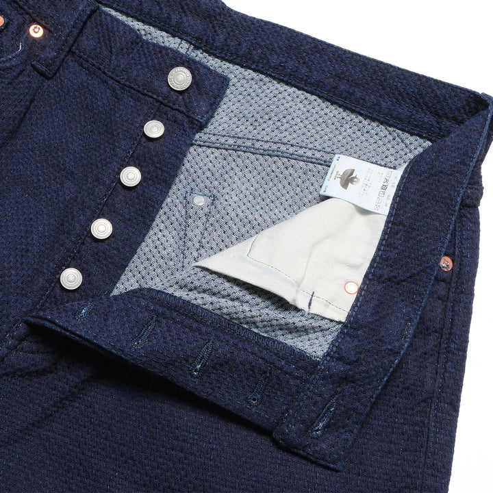 omotodenim - 15oz ORI-SASHI SASHIKO LOOSE FIT BUTTON FLY - 0821