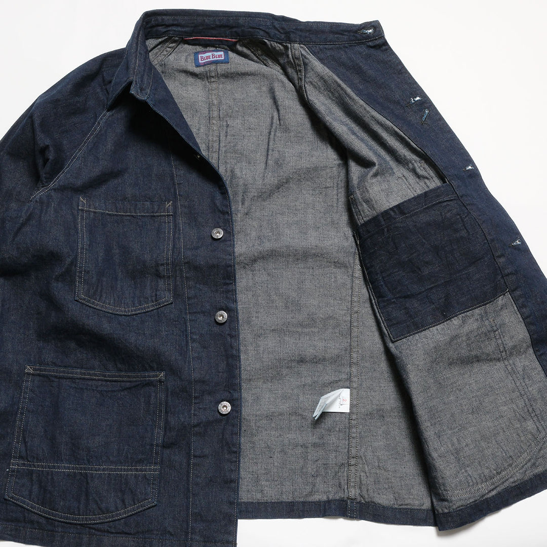 BLUE BLUE - JK101 - Selvedget Light Denim Raglan Sleeve Coverall - One Wash - 1004811