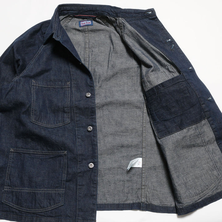 BLUE BLUE - JK101 - Selvedget Light Denim Raglan Sleeve Coverall - One Wash - 1004811