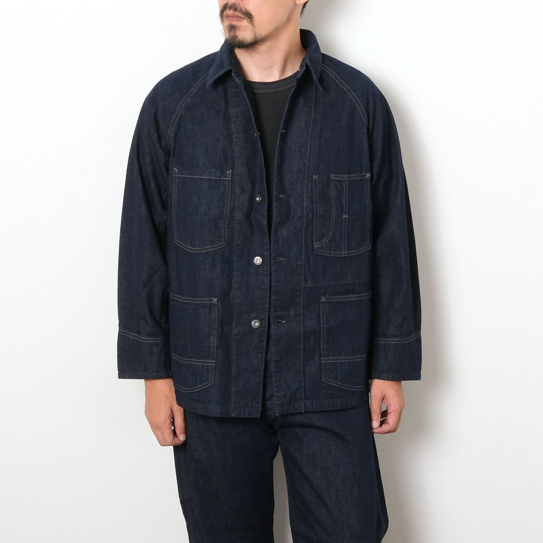 BLUE BLUE - JK101 - Selvedget Light Denim Raglan Sleeve Coverall - One Wash - 1004811