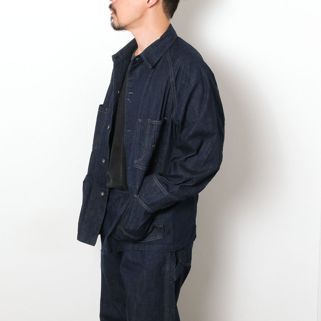 BLUE BLUE - JK101 - Selvedget Light Denim Raglan Sleeve Coverall - One Wash - 1004811