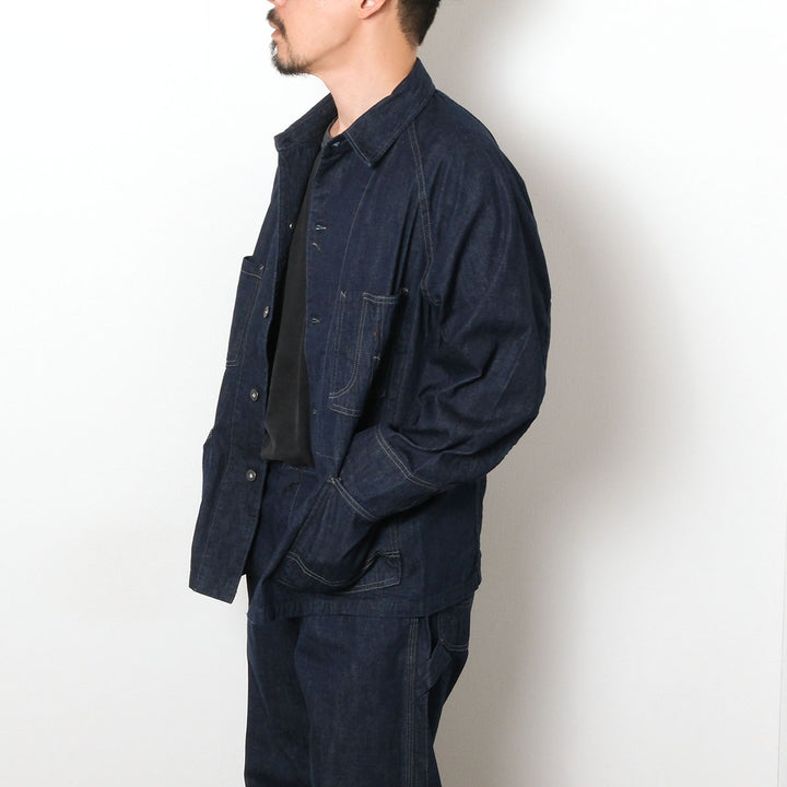 BLUE BLUE - JK101 - Selvedget Light Denim Raglan Sleeve Coverall - One Wash - 1004811