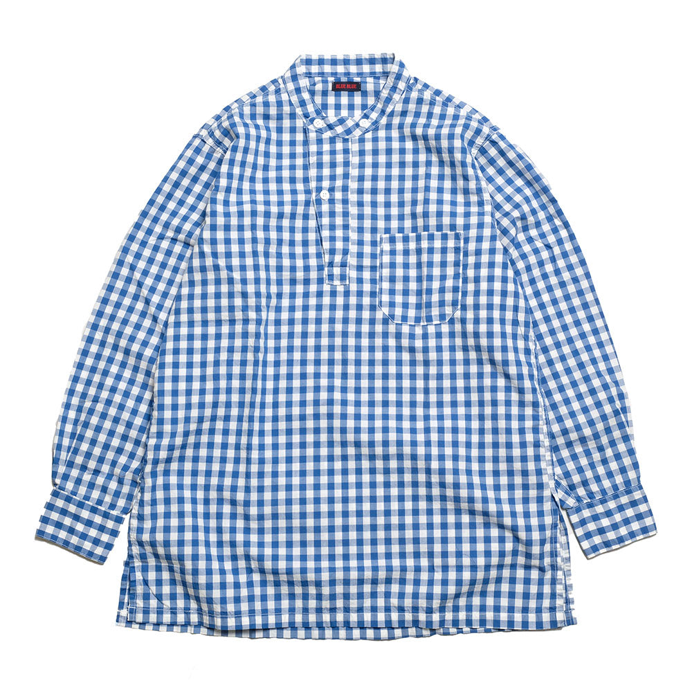 BLUE BLUE - GINGHAM CHECK STAND - UP COLLAR SHIRT - 1004844