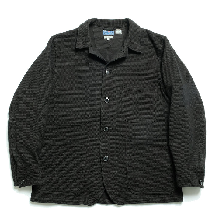 BLUE BLUE JAPAN -  Double-Weave Cloth Sashiko Dark Black hand dyeing Coverall - 1006411