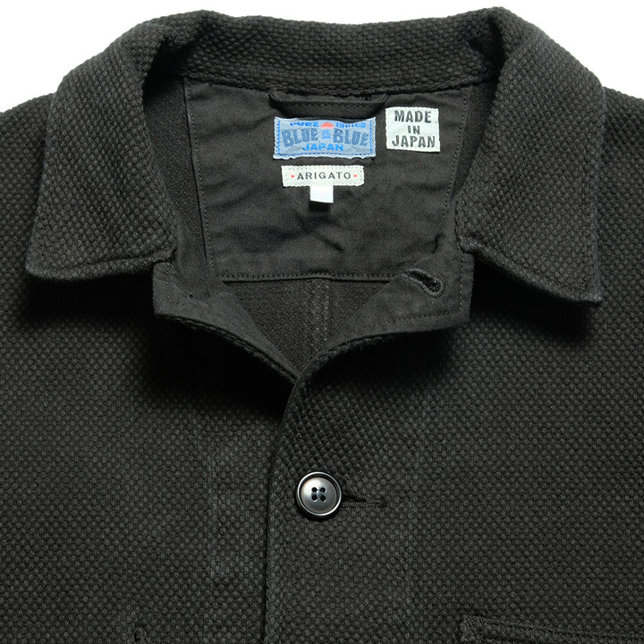 BLUE BLUE JAPAN -  Double-Weave Cloth Sashiko Dark Black hand dyeing Coverall - 1006411