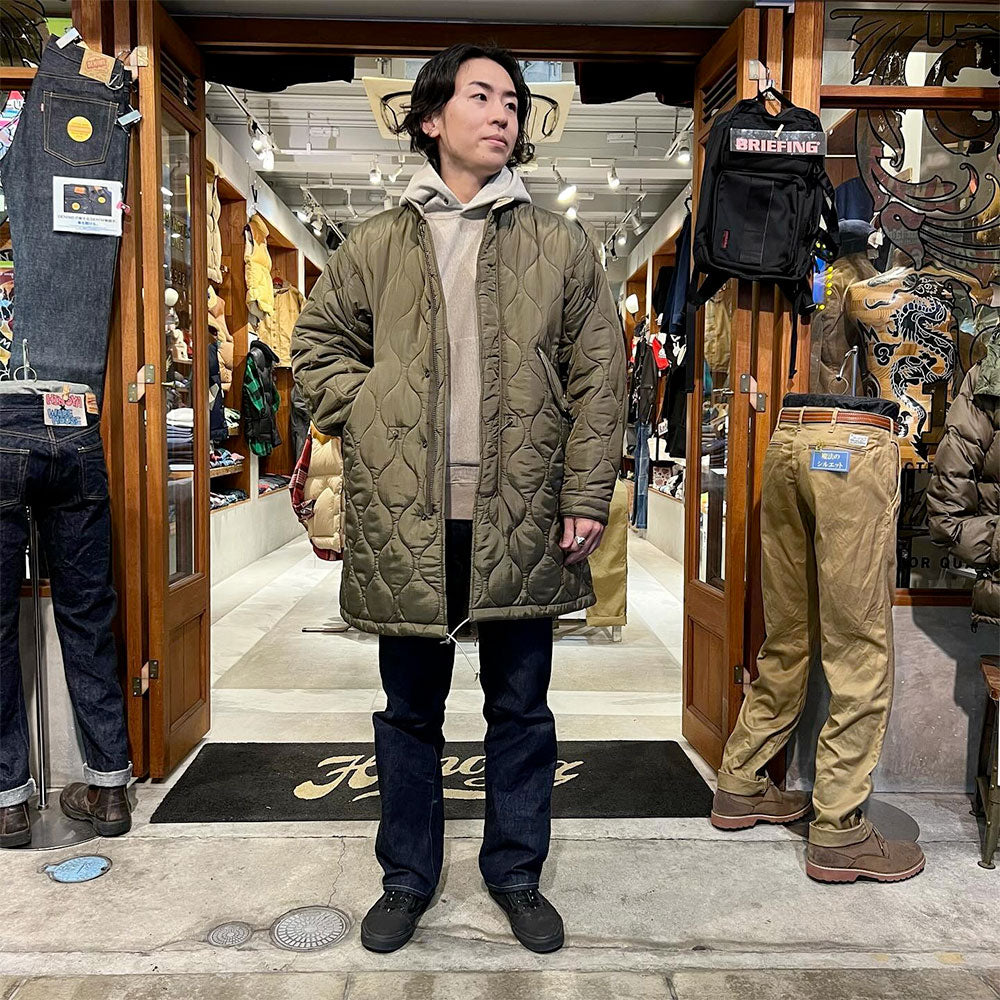 BLUE BLUE - Quilted Nylon Lightweight M-65 fishtail Coat - 1006744