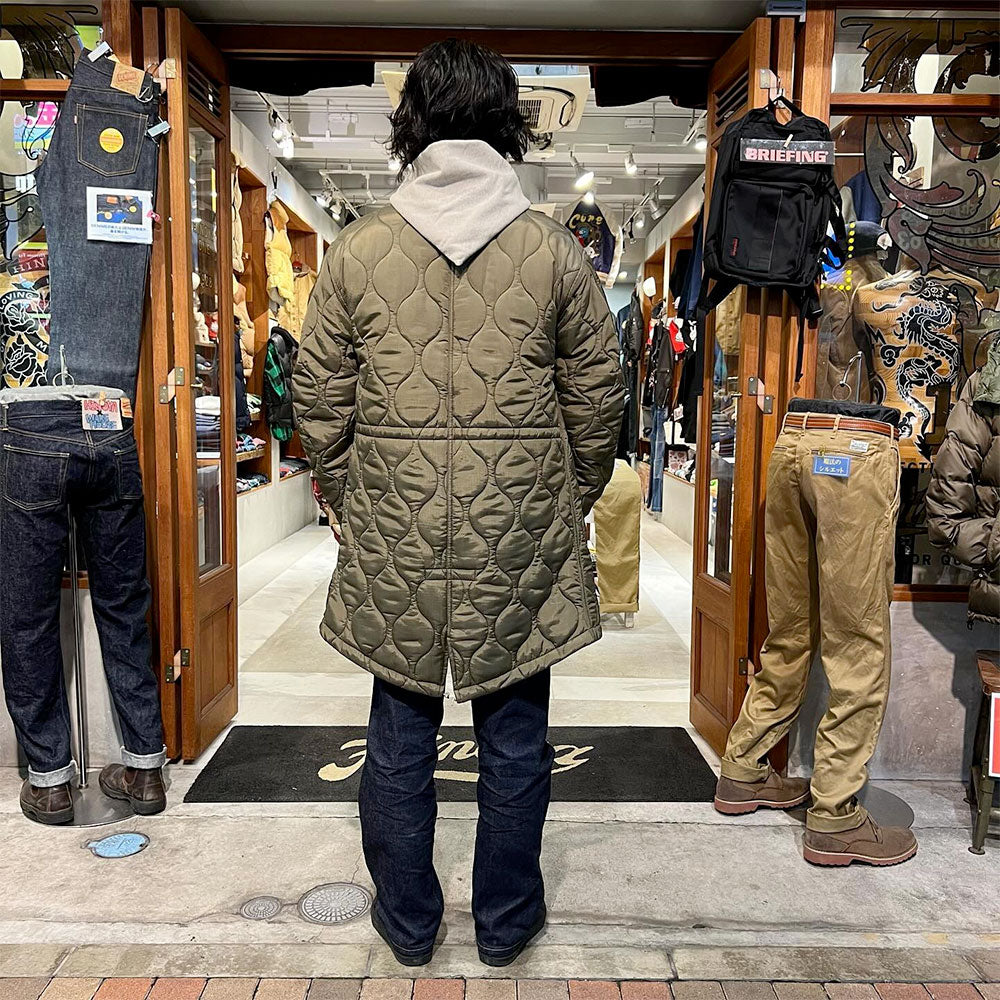 BLUE BLUE - Quilted Nylon Lightweight M-65 fishtail Coat - 1006744