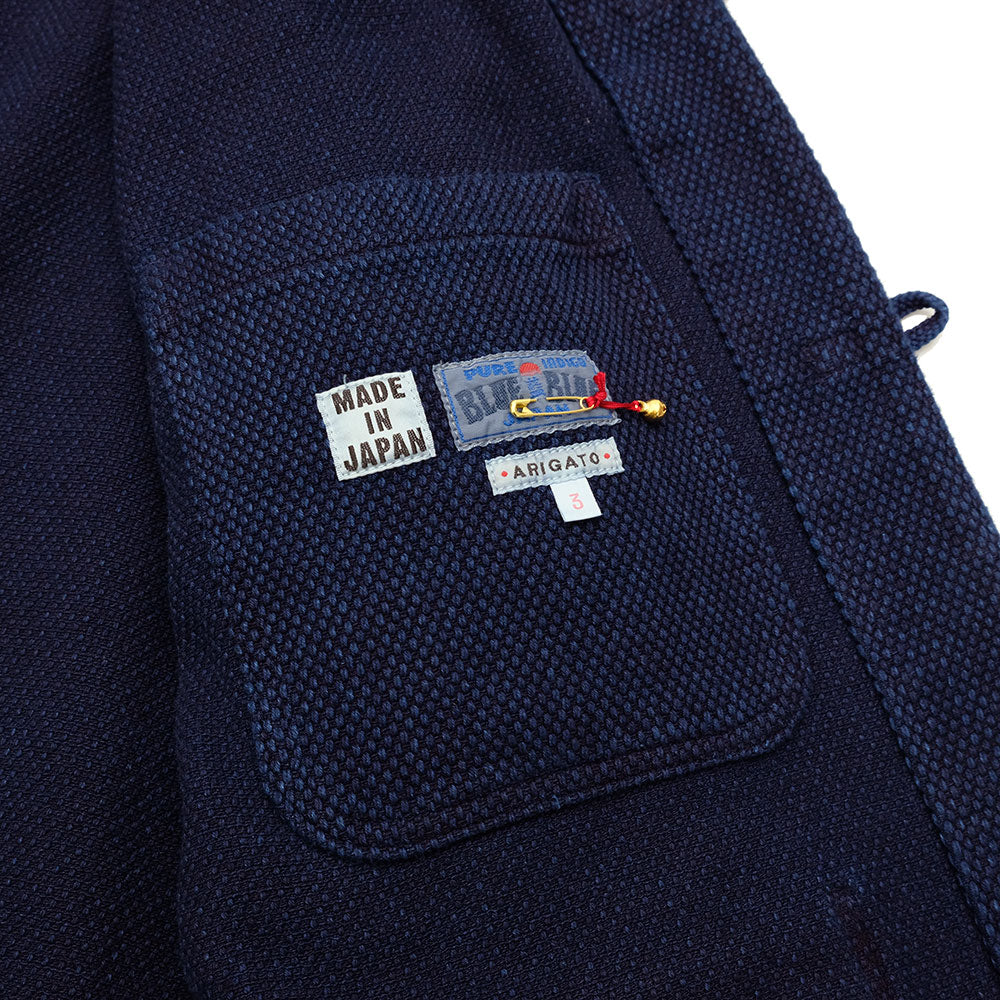 BLUE BLUE JAPAN - Honai(Natural Indigo) Light Sashiko Oriental Jacket - 1007581