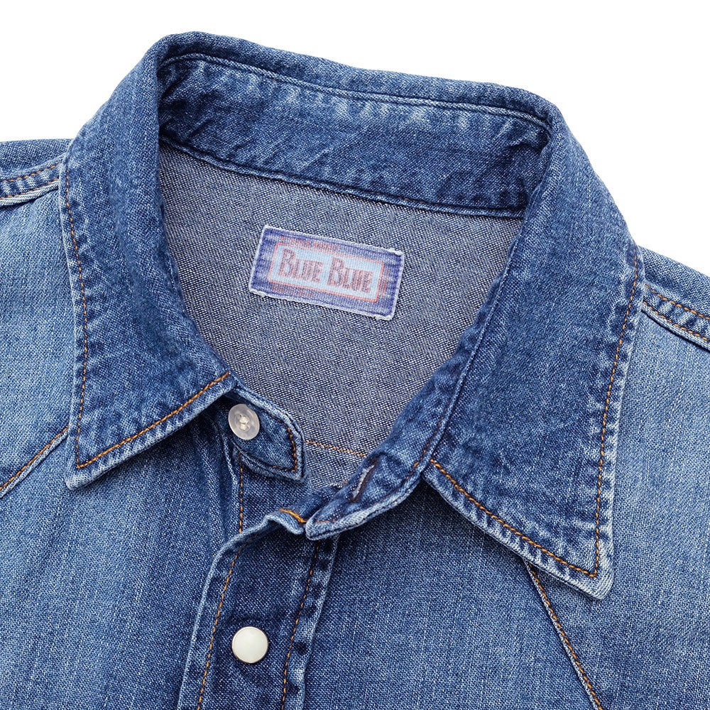 BLUE BLUE - ST814 - Light Denim ROPER Wash Western Shirt - 1007723