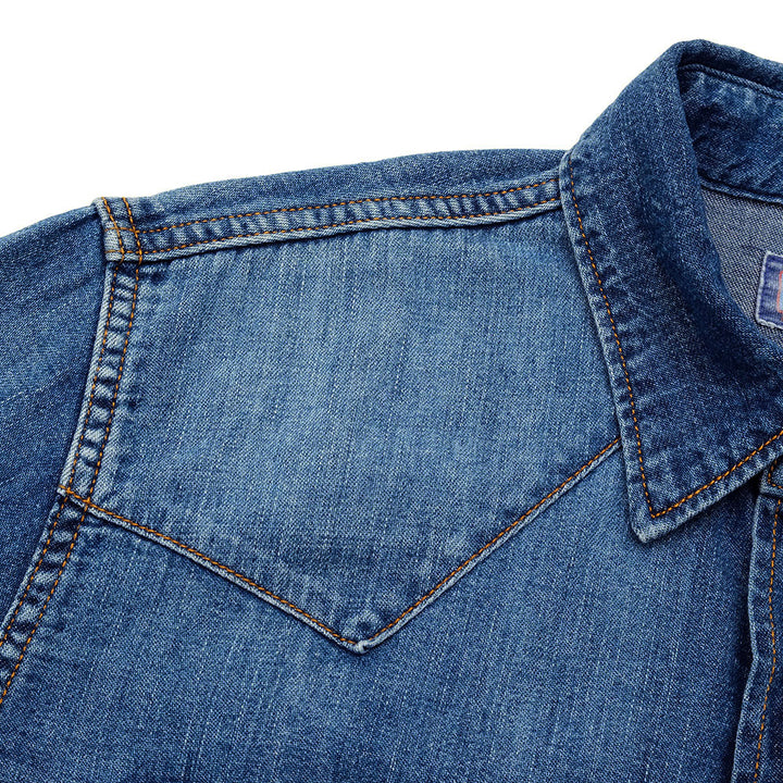 BLUE BLUE - ST814 - Light Denim ROPER Wash Western Shirt - 1007723