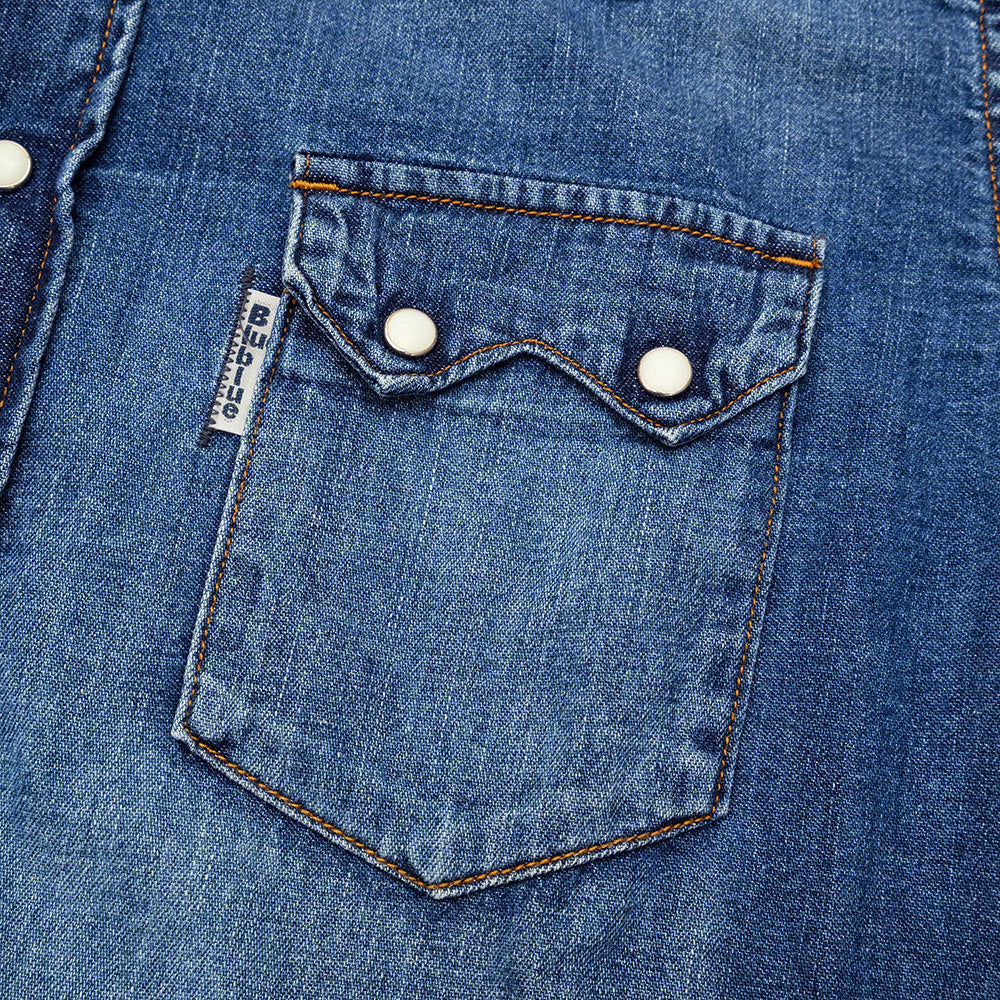 BLUE BLUE - ST814 - Light Denim ROPER Wash Western Shirt - 1007723