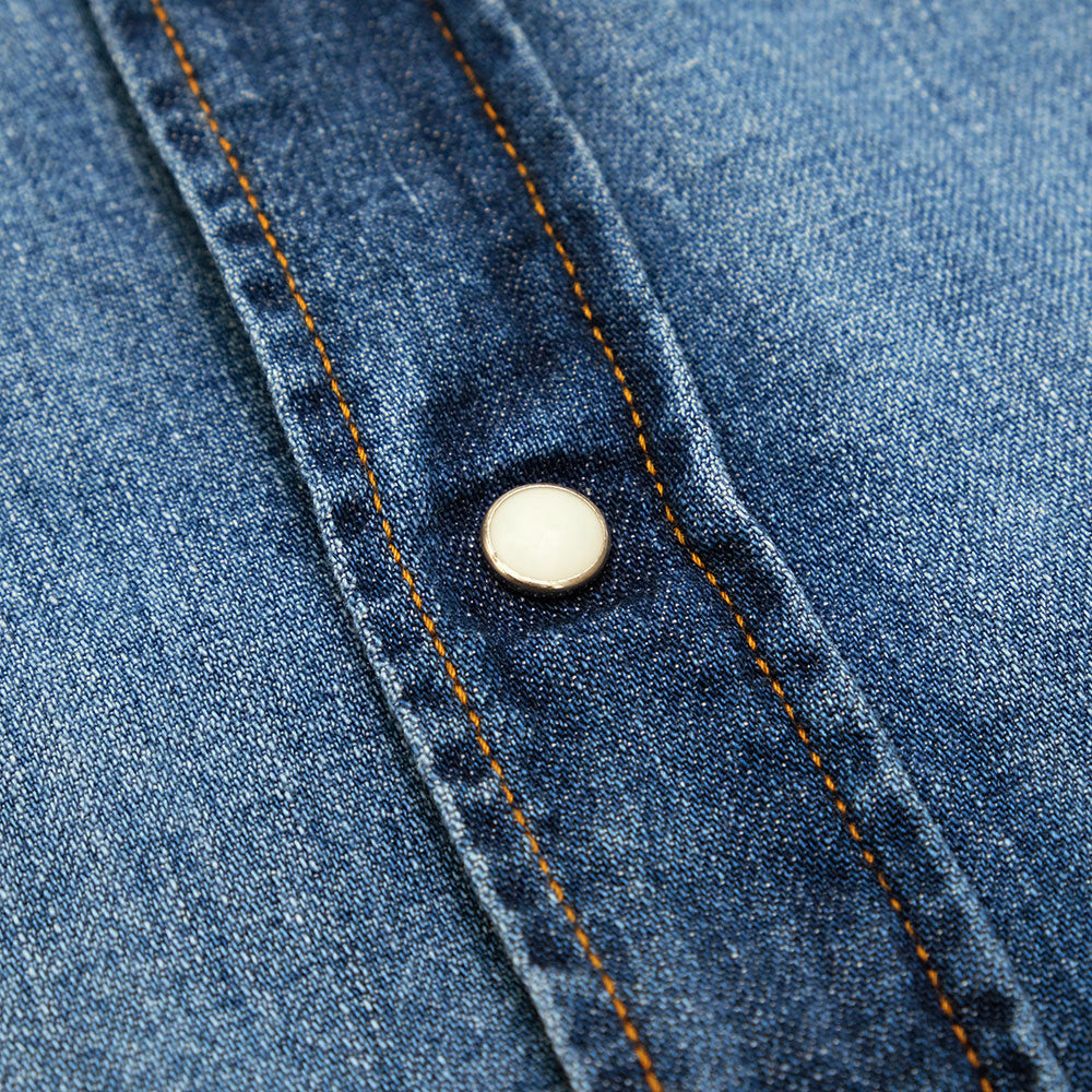 BLUE BLUE - ST814 - Light Denim ROPER Wash Western Shirt - 1007723