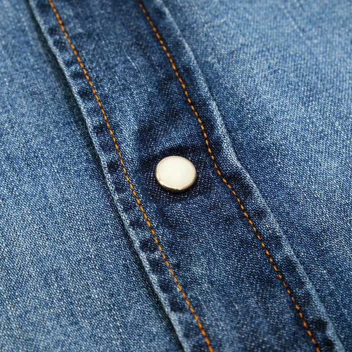 BLUE BLUE - ST814 - Light Denim ROPER Wash Western Shirt - 1007723