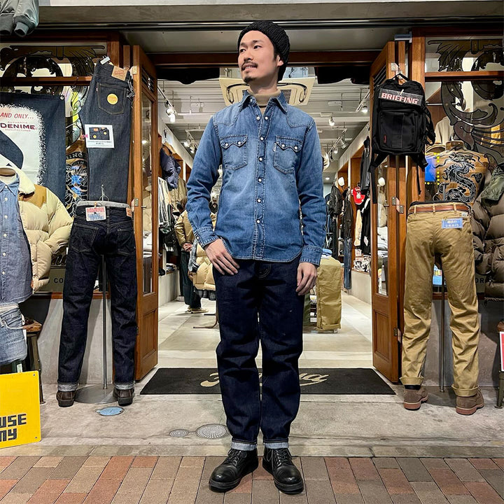 BLUE BLUE - ST814 - Light Denim ROPER Wash Western Shirt - 1007723