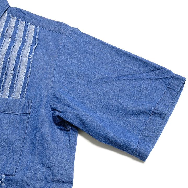 BLUE BLUE - Fringe Tuck Cuban Shirt - 1007772