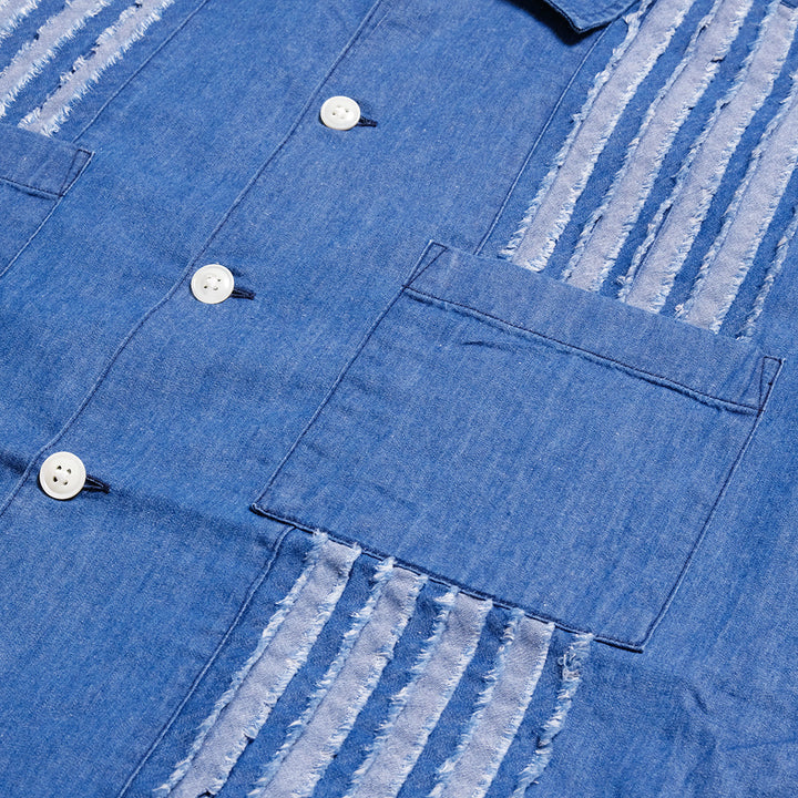 BLUE BLUE - Fringe Tuck Cuban Shirt - 1007772