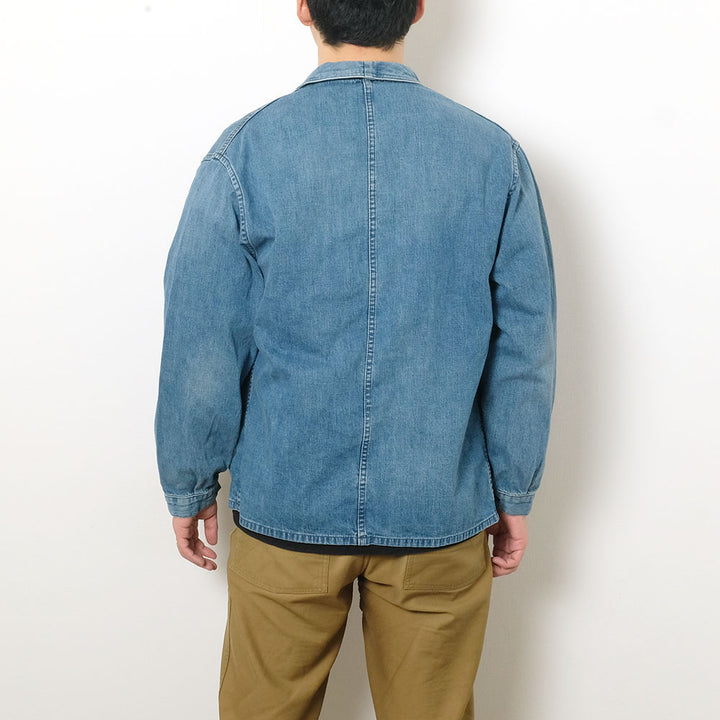 BLUE BLUE - Light Denim French China Work Jacket - Used Wash - 1007984