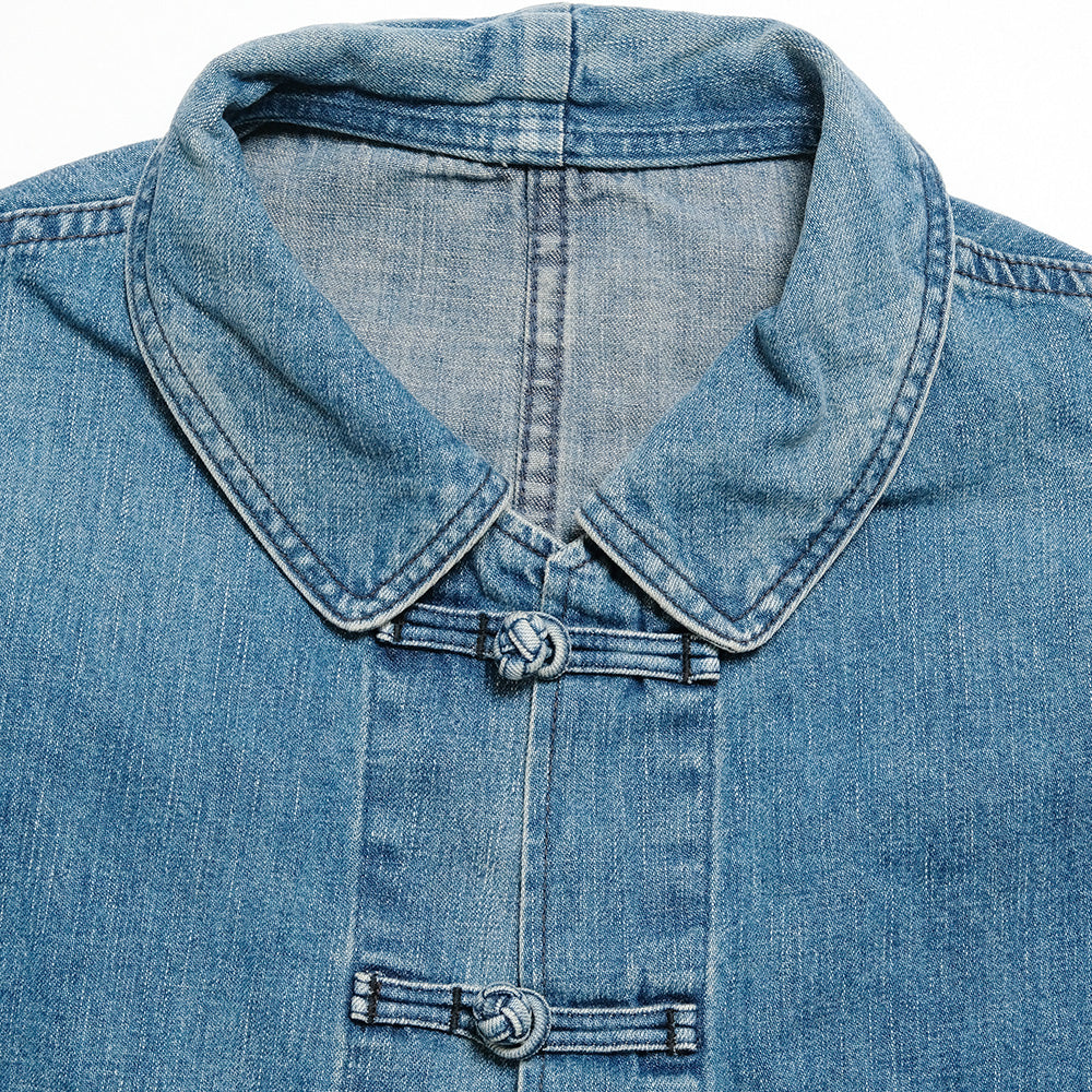 BLUE BLUE - Light Denim French China Work Jacket - Used Wash - 1007984