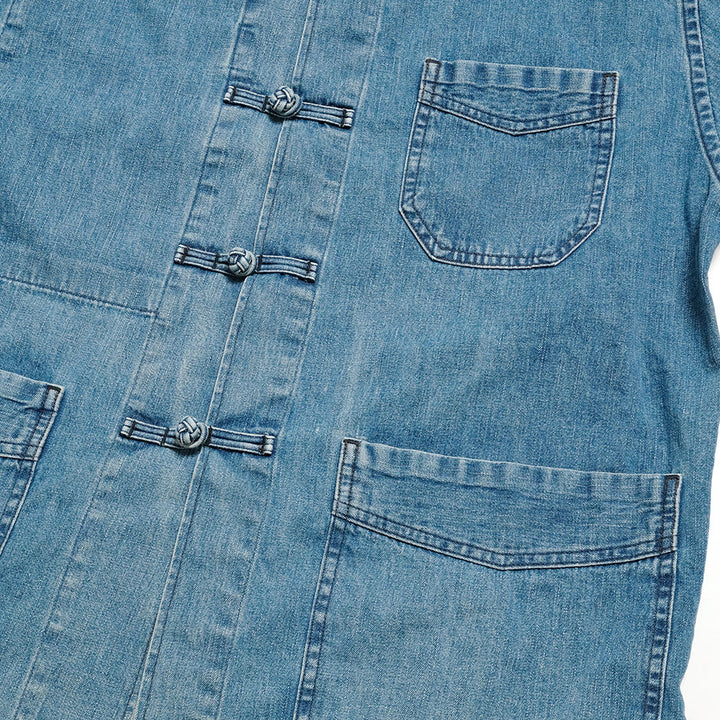 BLUE BLUE - Light Denim French China Work Jacket - Used Wash - 1007984