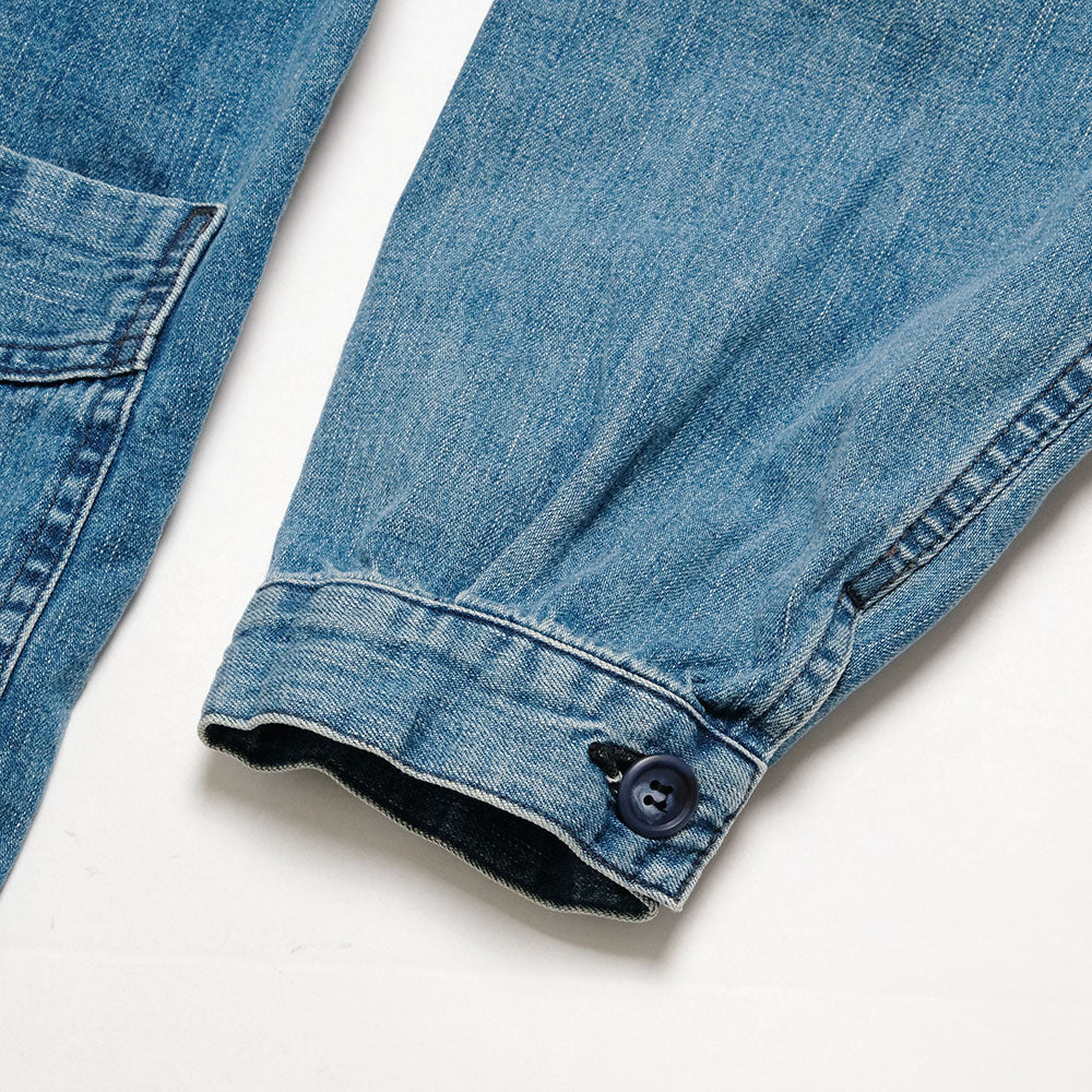 BLUE BLUE - Light Denim French China Work Jacket - Used Wash - 1007984