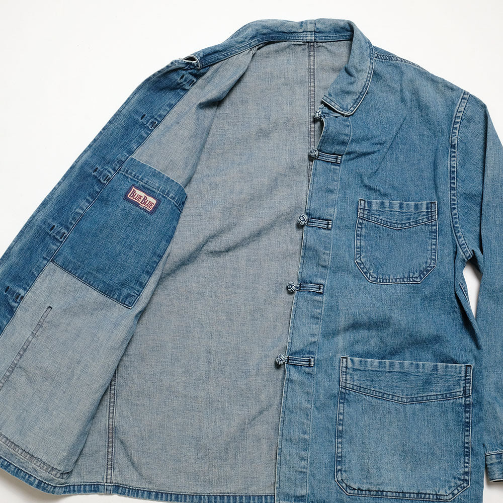 BLUE BLUE - Light Denim French China Work Jacket - Used Wash - 1007984