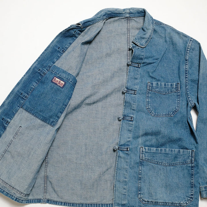 BLUE BLUE - Light Denim French China Work Jacket - Used Wash - 1007984