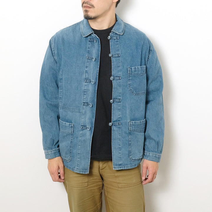 BLUE BLUE - Light Denim French China Work Jacket - Used Wash - 1007984