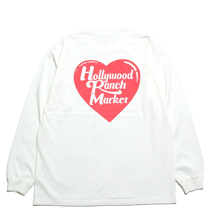 HOLLYWOOD RANCH MARKET - Organic cotton heart-in-HRM long sleeve T-shirts - 1008627
