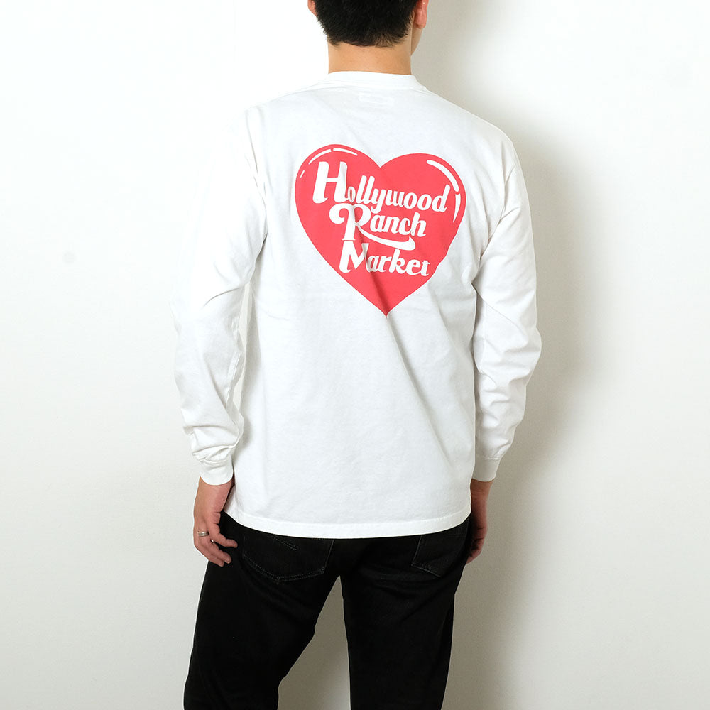 HOLLYWOOD RANCH MARKET - Organic cotton heart-in-HRM long sleeve T-shirts - 1008627