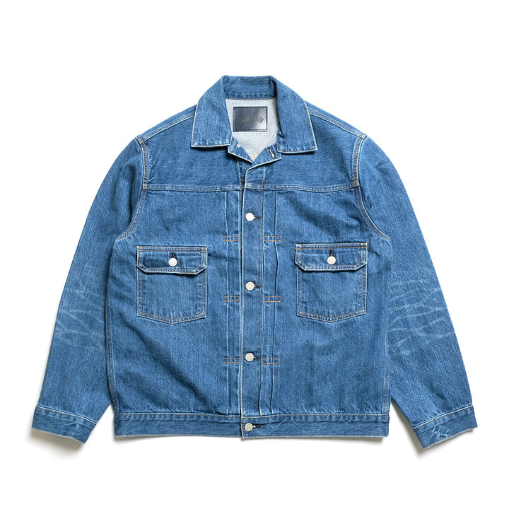 BLUE BLUE - JK02 MOD Superior Pima Cotton - Selvedge Denim 2nd Type Trucker Jacket - FADE WASH - 1009866