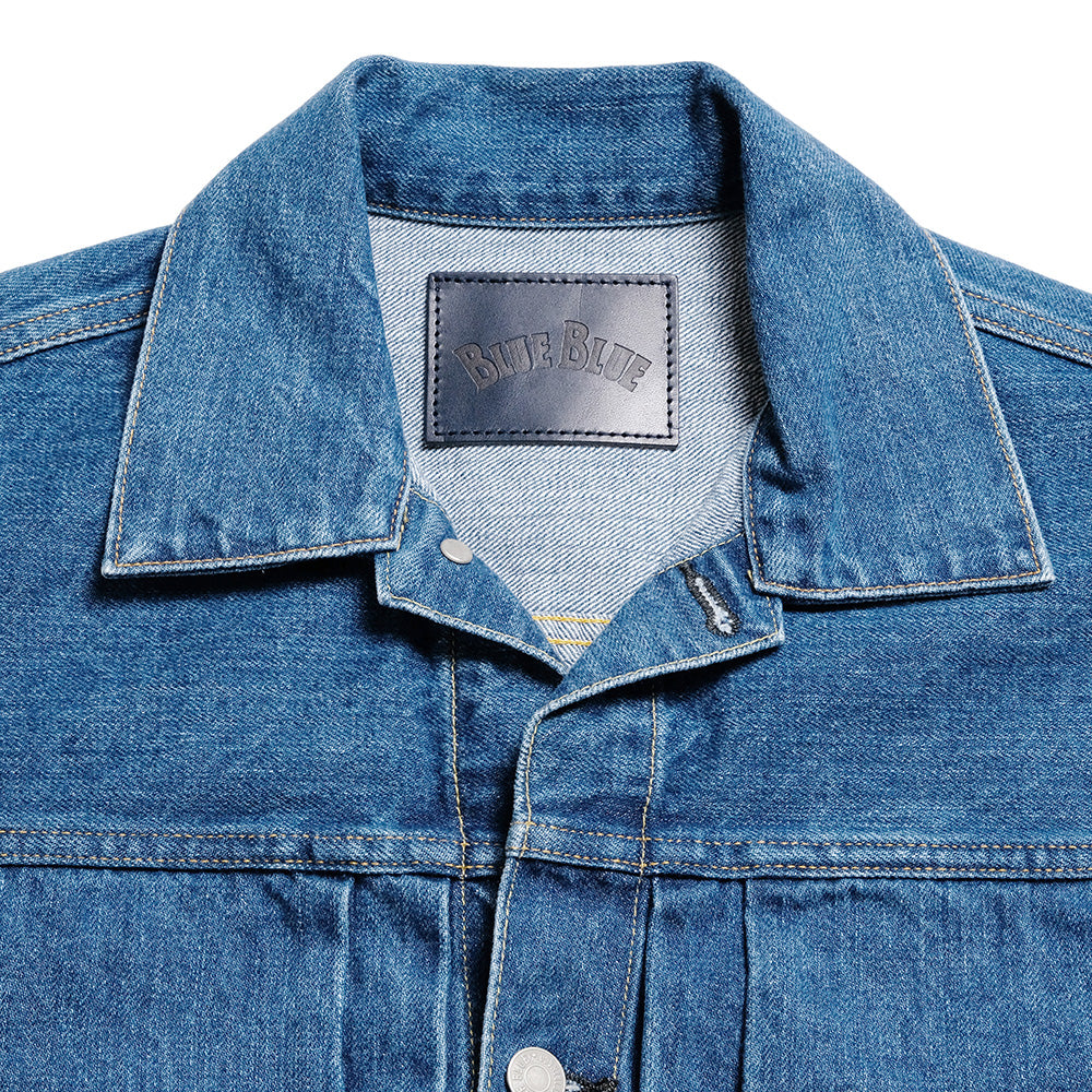 BLUE BLUE - JK02 MOD Superior Pima Cotton - Selvedge Denim 2nd Type Trucker Jacket - FADE WASH - 1009866