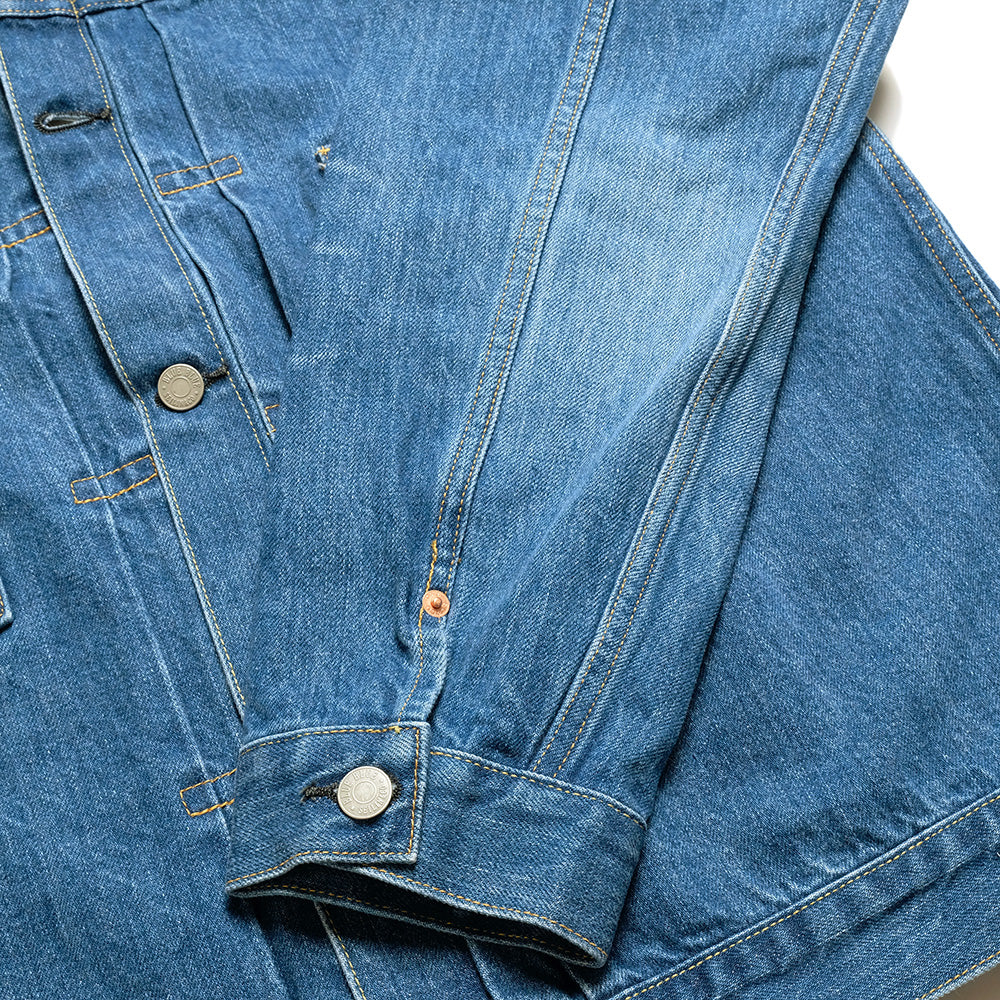 BLUE BLUE - JK02 MOD Superior Pima Cotton - Selvedge Denim 2nd Type Trucker Jacket - FADE WASH - 1009866