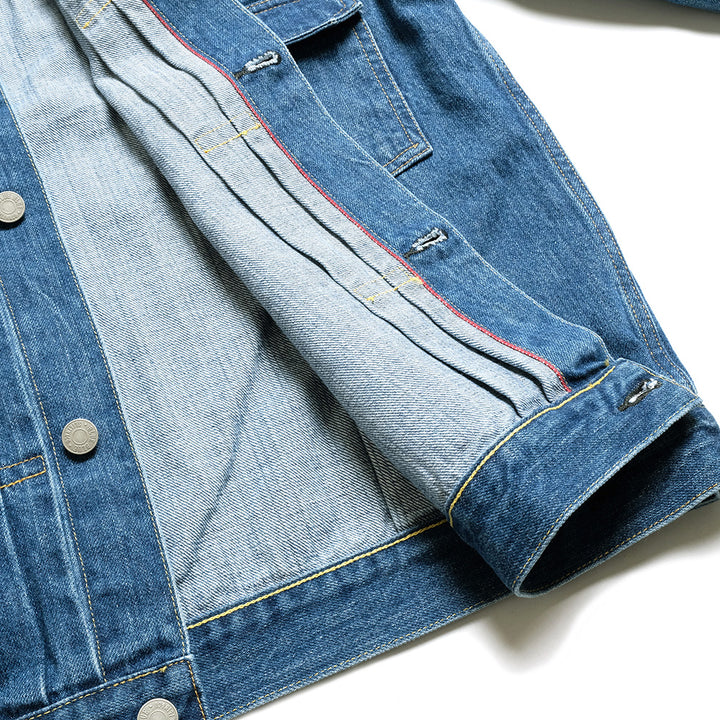 BLUE BLUE - JK02 MOD Superior Pima Cotton - Selvedge Denim 2nd Type Trucker Jacket - FADE WASH - 1009866