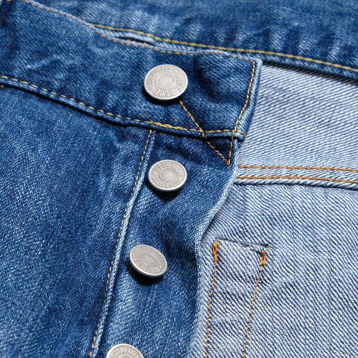 BLUE BLUE - PP02 - MOD supima Selvedge Denim Wide Jeans - Fade Wash - 1009867