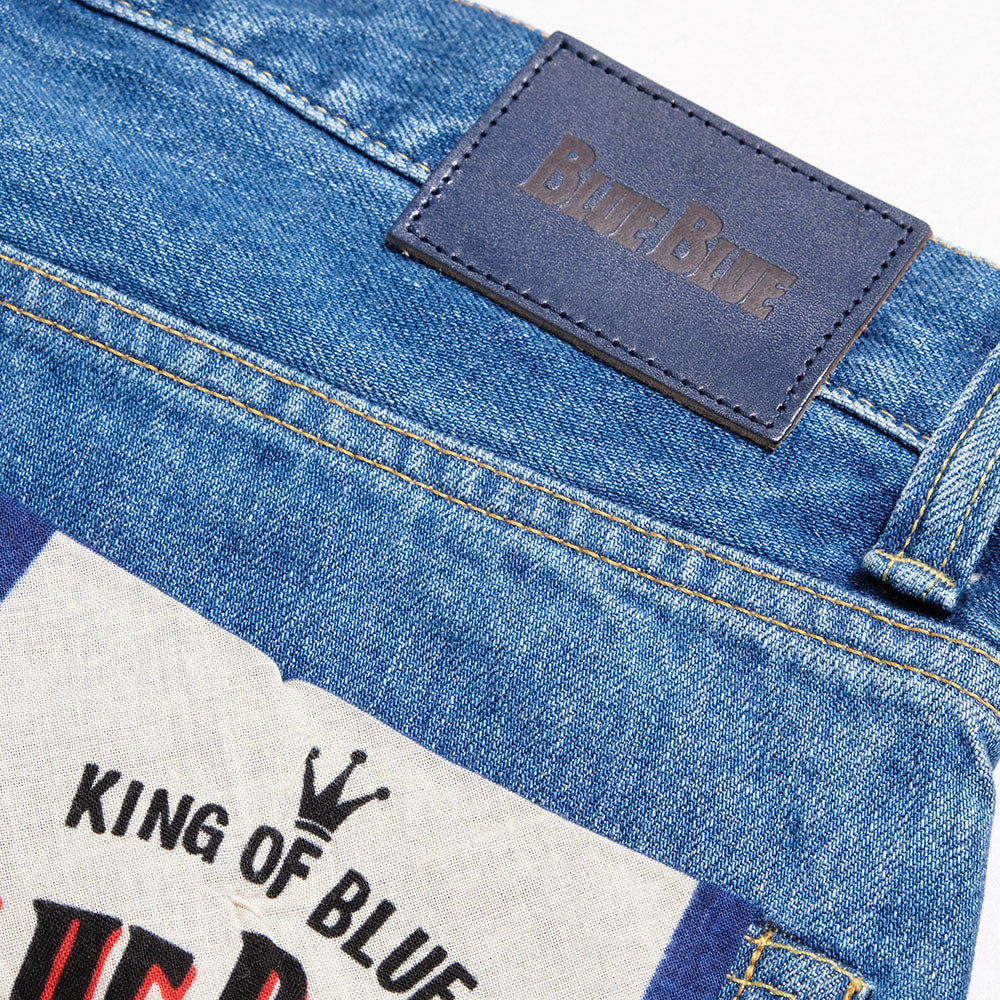 BLUE BLUE - PP02 - MOD supima Selvedge Denim Wide Jeans - Fade Wash - 1009867