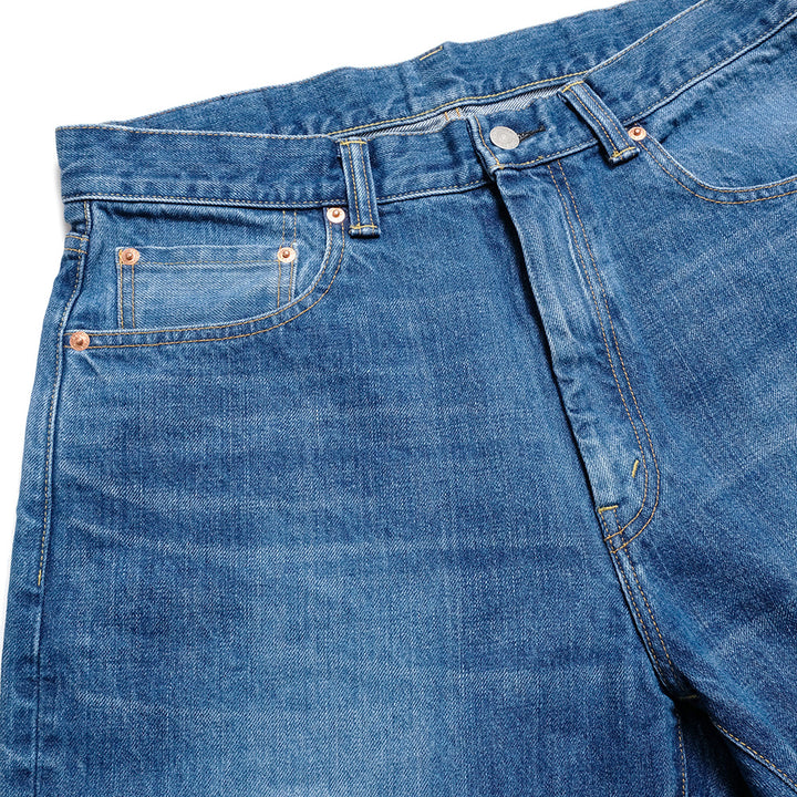 BLUE BLUE - PP03 MOD Superior Pima Cotton - Selvedge Denim FADE Wide tapered Jeans - 1009868