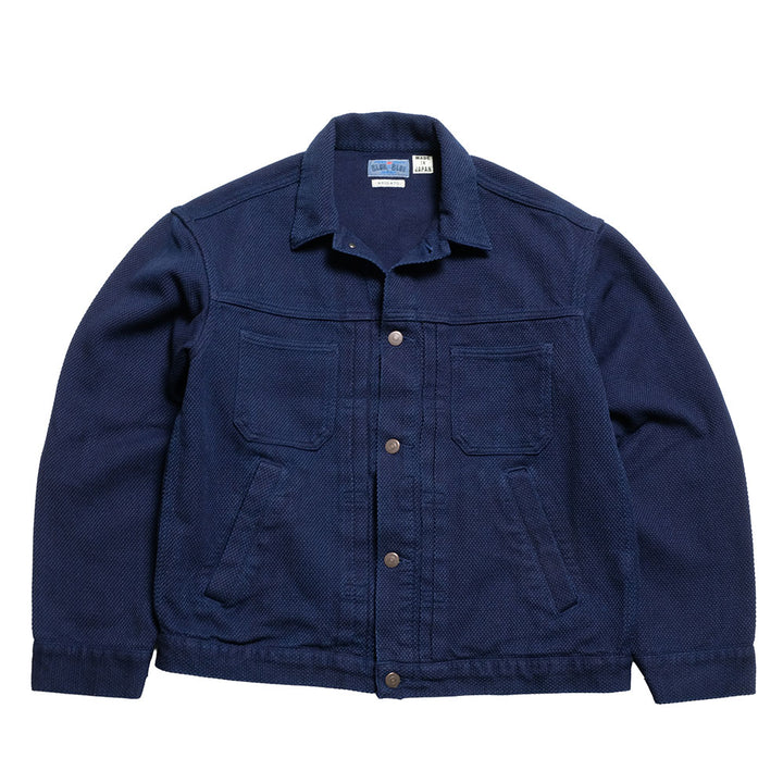 BLUE BLUE JAPAN - Honnai(Natural Indigo) Light Sashiko Trucker Jacket - 1010792