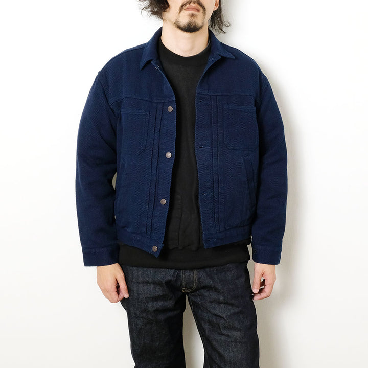 BLUE BLUE JAPAN - Honnai(Natural Indigo) Light Sashiko Trucker Jacket - 1010792